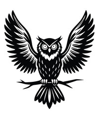 Obraz premium Owl silhouette vector illustrations