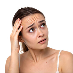 Naklejka premium woman with headache feeling depressed 