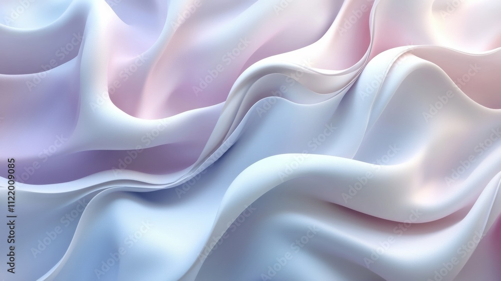 Aufkleber a flowing fabric design features smooth curves in soft pastel colors, providing a versatile mockup w
