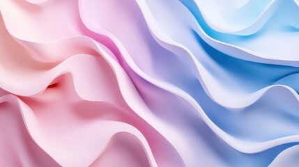 Obraz premium Pastel colored waves blend seamlessly, creating a vibrant 3D abstract design ideal for mockup applications and creative projects. Generative AI