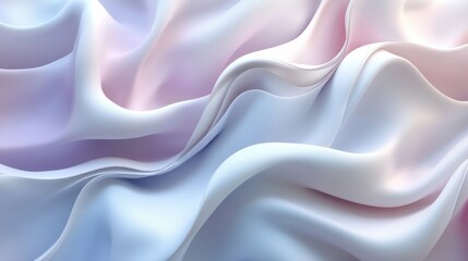 Obraz premium A flowing fabric design features smooth curves in soft pastel colors, providing a versatile mockup with ample copy space for design purposes. Generative AI