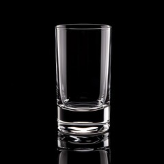 Tall Glass of Gin and Tonic Against Black Background