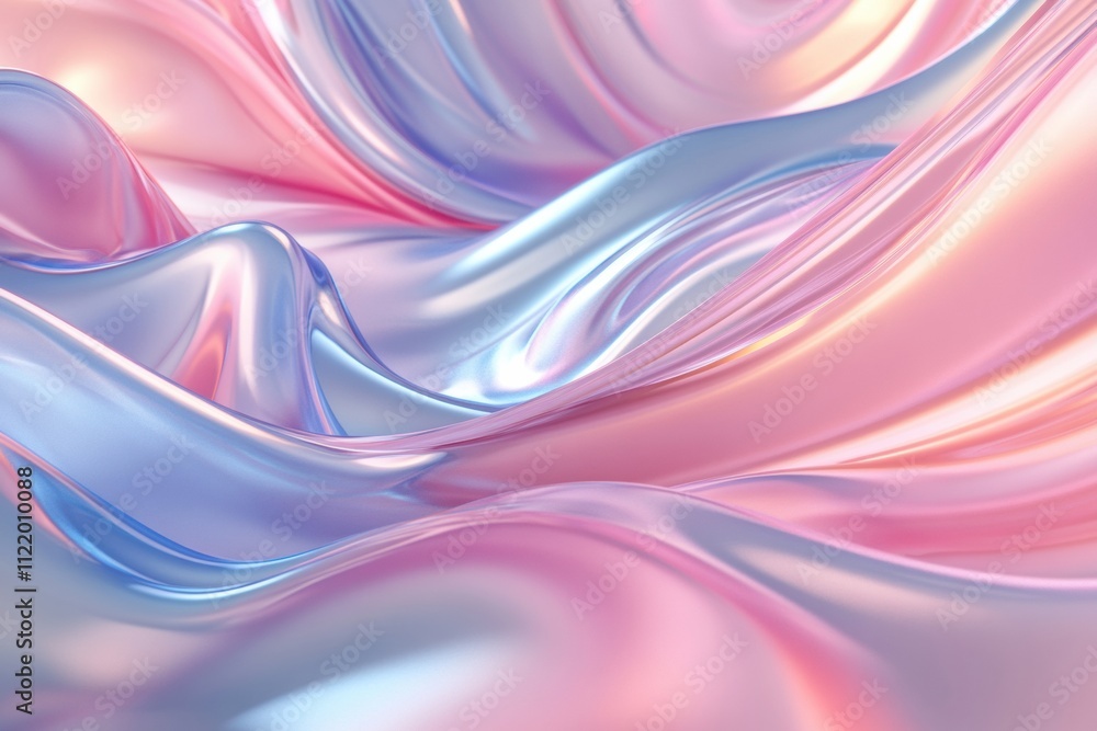 Poster vibrant 3d abstract waves flow seamlessly with pastel tones, providing an ideal backdrop for creativ