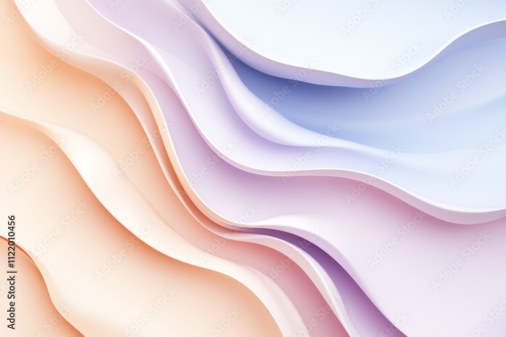 Aufkleber soft pastel colored waves flow seamlessly in this abstract design, providing an elegant backdrop ide