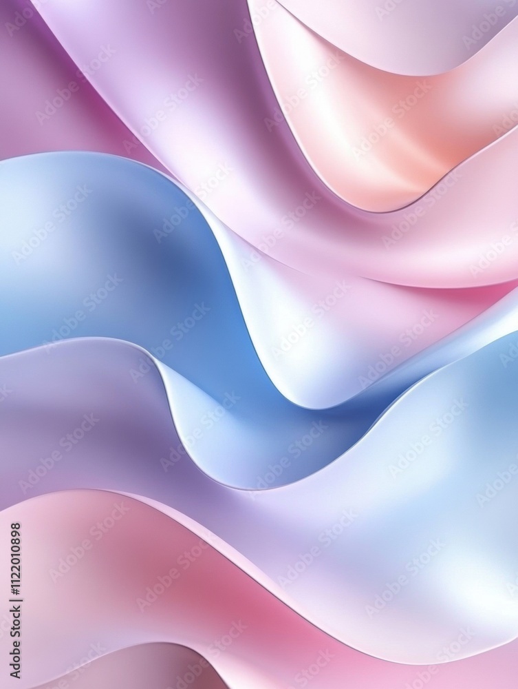 Poster this design showcases flowing shapes in soft pastel hues, providing ample copy space for creative pr