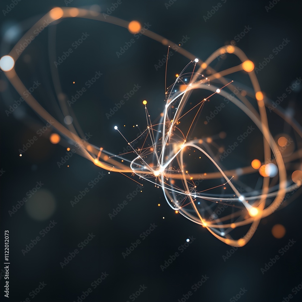 Canvas Prints luminous interconnected particles