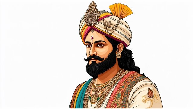 vector illustration of Chhatrapati Shivaji.vector