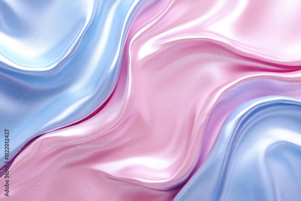 Poster soft curves of blue and pink fabric create a dynamic abstract background suitable for various creati