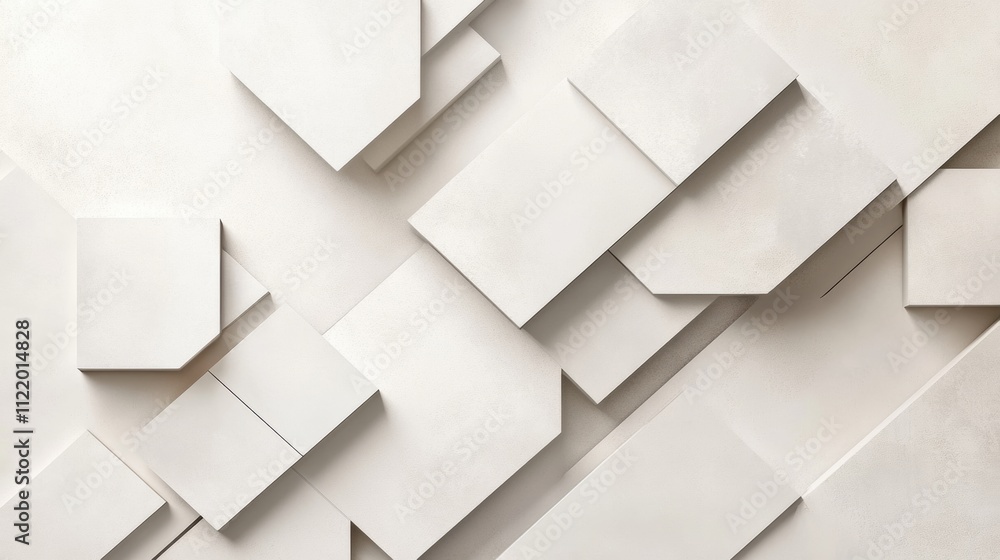 Poster 3d abstract mockup showcases layered geometric shapes with ample copy space for design projects, hig