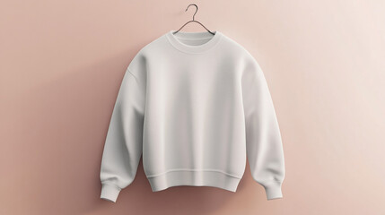 Hoodie mockup displayed on a hanger against a soft pastel background