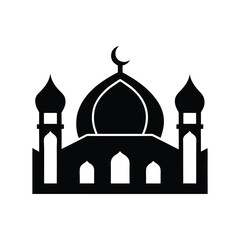 Mosque Silhouette Vector Art, Islamic Illustration