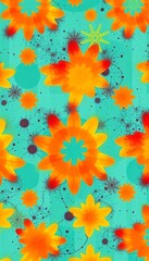 Obraz premium This dynamic abstract pattern features a vibrant interplay of colors and organic shapes. The bold brushstrokes and textured background create a visually striking and energetic composition.