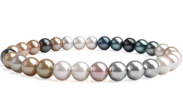 realistic natural pearl bead women bracelets on a transparent background