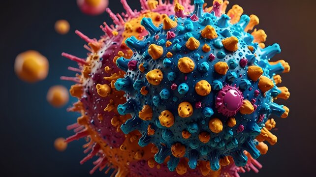 Mpox, or monkeypox, virus particles, illustration. Mpox is a zoonotic virus from the Poxviridae family that causes Mpox, a pox-like disease. Monkeypox virus, 3D illustration. 