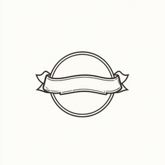 Fototapeta premium Circular emblem with a ribbon banner.