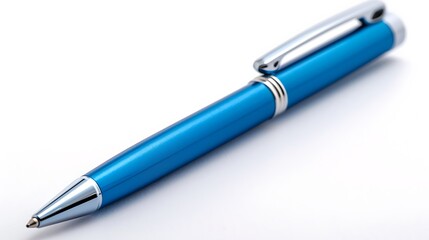 Blue pen isolated on white background