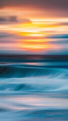 Obraz premium Abstract sinrise sky and ocean nature background with blurred panning motion.