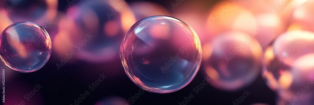 Poster colorful floating spheres fill the design, creating a captivating abstract mockup that invites creat