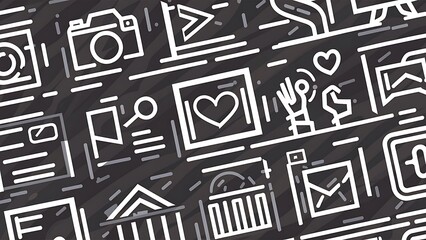 Vector simple Modern minimalistic thin icon collection