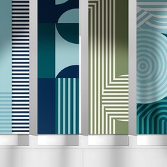 Cool minimal geometric poster collection vector design.  Trendy pattern.