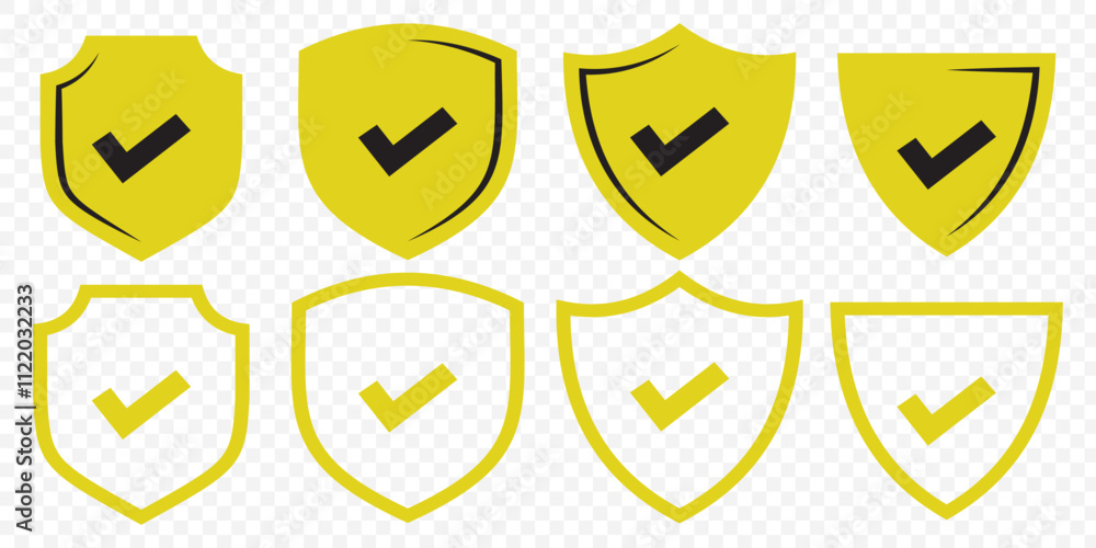 Poster shield check mark. shield icon. check concept line icon. simple element illustration. check concept 