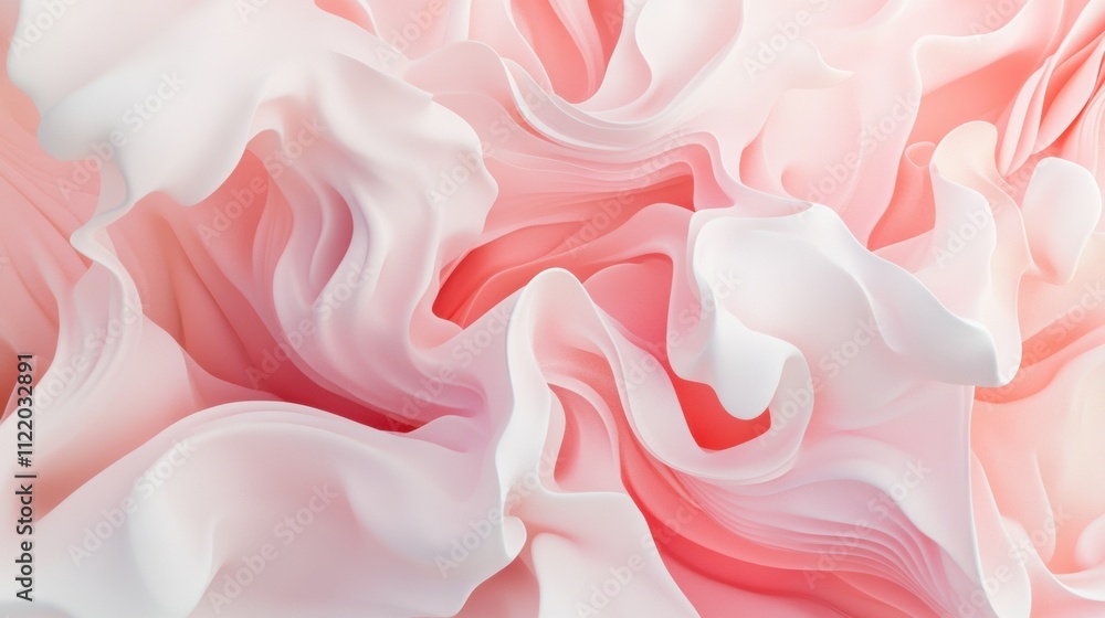 Poster this abstract composition features delicate pink and white forms that flow and swirl, inviting explo