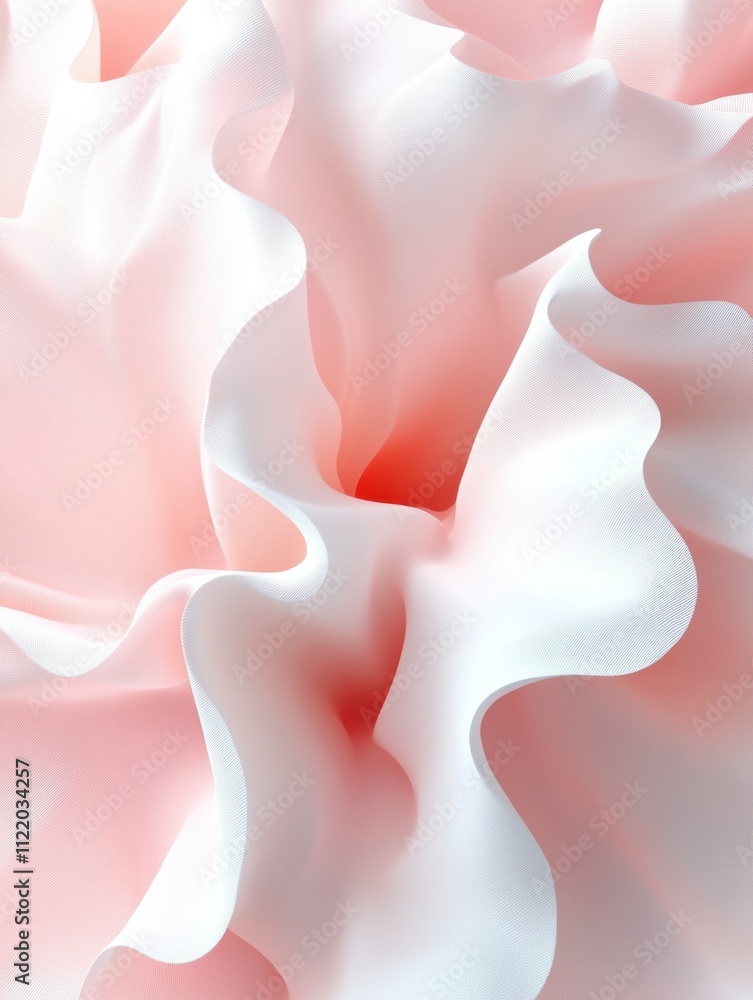 Poster this visual showcases a 3d abstract design featuring soft, flowing textures in pastel colors, perfec