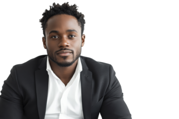Portrait of a confident young man in a suit, smiling at the camera with a neutral background, showcasing professionalism and approachability.
