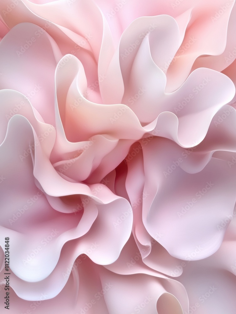 Aufkleber unique 3d abstract design showcasing soft pink flowing shapes ideal for artistic projects and promot