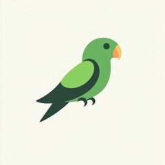 Obraz premium A simplified illustration of a green parrot.