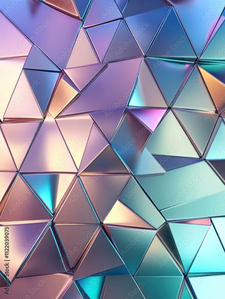 Aufkleber bold 3d geometric patterns in pastel tones create a visually striking mockup, offering expansive are