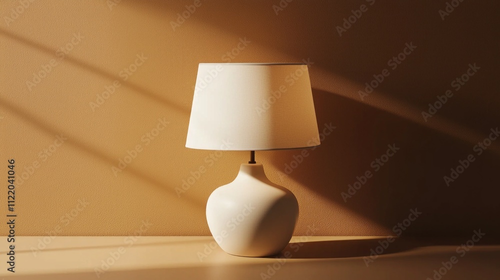 Aufkleber a stylish lamp in a trendy mocha color stands gracefully against a textured wall, creating captivati