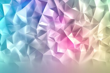 Fototapeta premium Vibrant colors blend seamlessly in a 3D abstract composition featuring geometric shapes and ample space for text or design elements. Generative AI