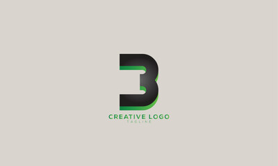 B3 3B Abstract initial monogram letter alphabet logo design