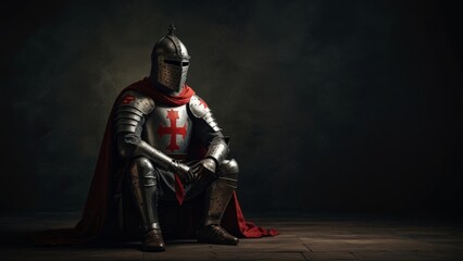 Obraz premium sad helpless knight