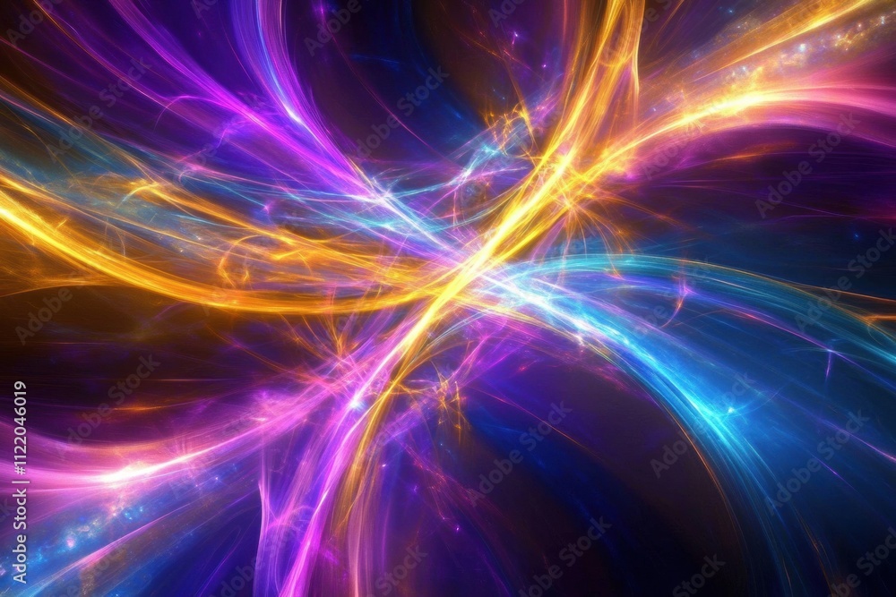 Poster this striking 3d abstract design showcases vibrant colors and flowing lines, offering plenty of copy