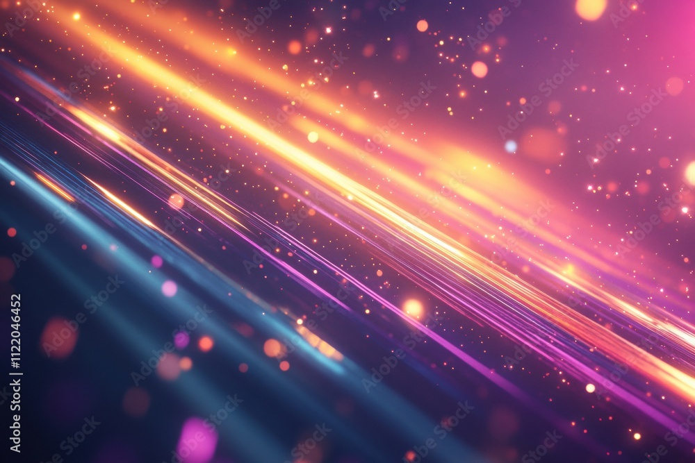 Poster this 3d abstract design features vibrant flowing lines and sparkling lights, perfect for creative mo
