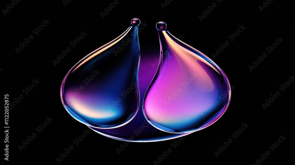 Aufkleber this artwork showcases a dynamic combination of fluid shapes in vibrant colors, creating an eye-catc