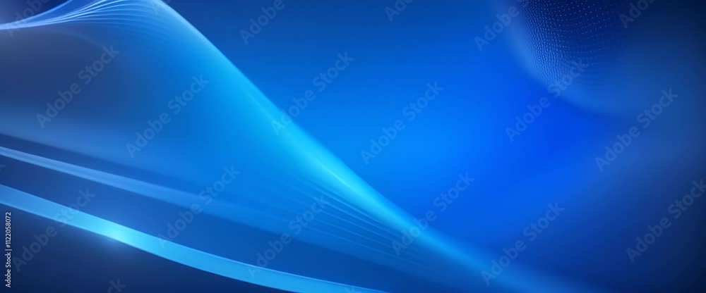 Poster futuristic blue wave technology animation in dark environment smooth flowing and dynamic digital wav