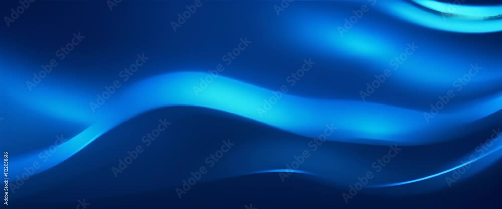 Poster futuristic blue wave technology animation in dark environment smooth flowing and dynamic digital wav