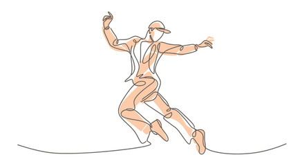 Fototapeta premium Minimalist Continuous Line Art Abstract Faces and Dynamic Figures 