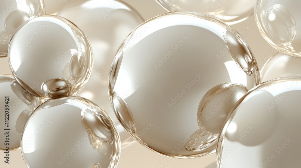 Aufkleber translucent spheres float against a soft background, creating a sleek modern atmosphere perfect for 