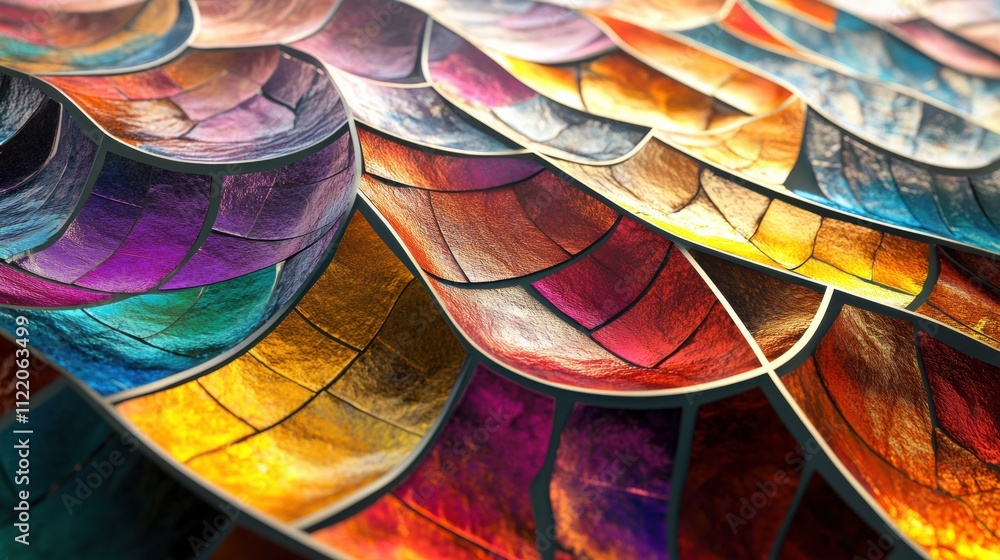 Poster colorful layered textures create a striking 3d abstract design, perfect for showcasing creative proj