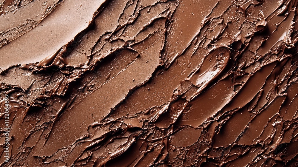 Poster Swirls of mocha blend harmoniously to create a decadent abstract composition, revealing depth and warmth in chocolate hues