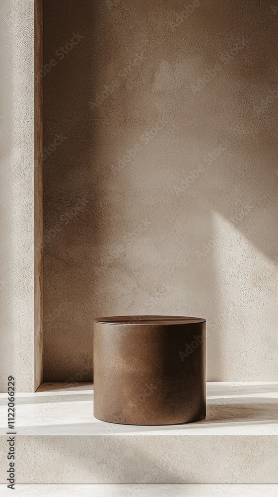 Poster muted mocha hues enhance the minimalist style of this decor piece, creating a serene ambiance in a c