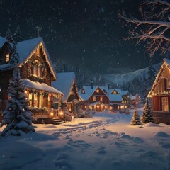 Fototapeta premium Christmas night in the city