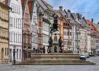 Fototapeta premium Herkules fountaion in the old town of Augsburg