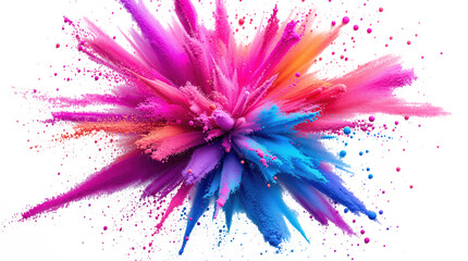 Obraz premium Colorful Holi Powder Explosion Background PNG, Transparent Indian Festival Colors Burst, Stock Photo