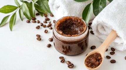 Vibrant coffee scrub preparation kitchen food photography