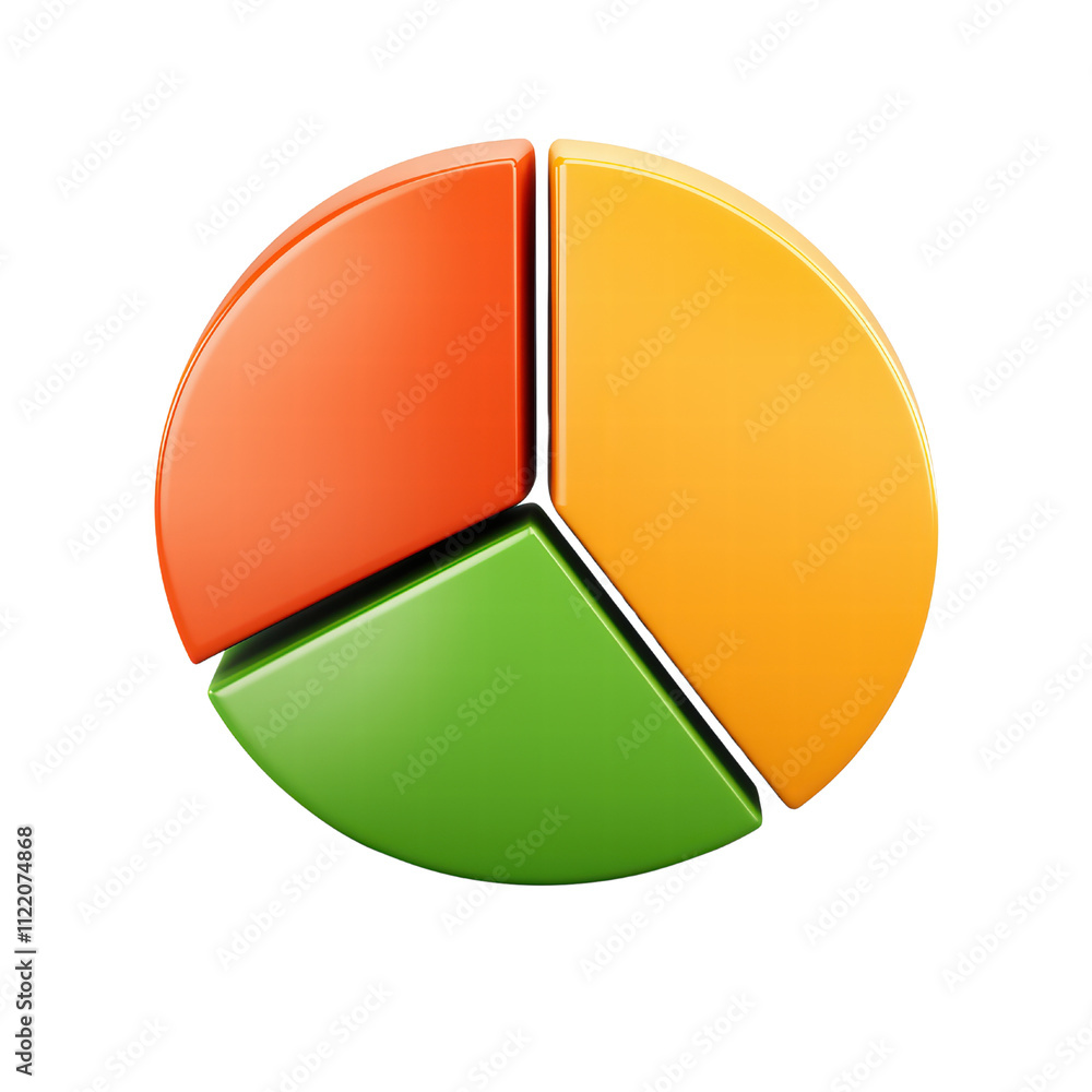 Aufkleber colorful pie chart graphic representing data distribution and analysis isolated on transparent backg